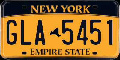 NY license plate GLA5451