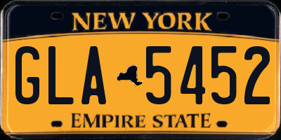 NY license plate GLA5452