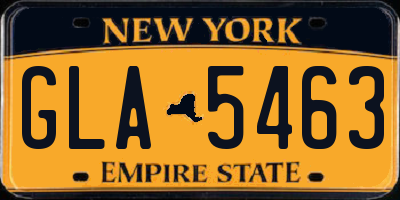 NY license plate GLA5463