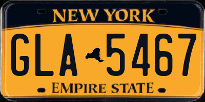 NY license plate GLA5467