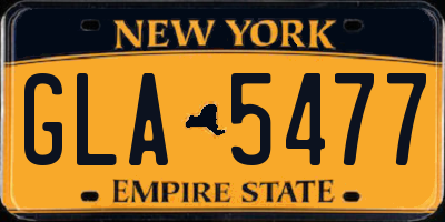NY license plate GLA5477