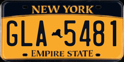 NY license plate GLA5481