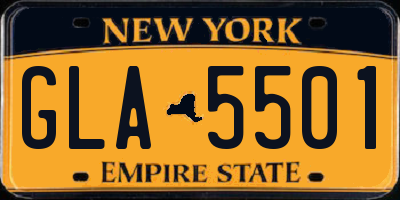 NY license plate GLA5501