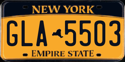 NY license plate GLA5503