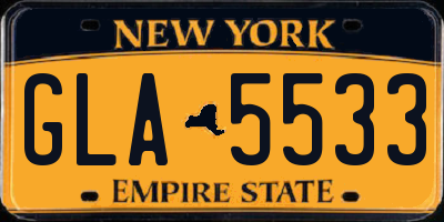 NY license plate GLA5533