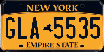 NY license plate GLA5535