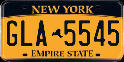 NY license plate GLA5545