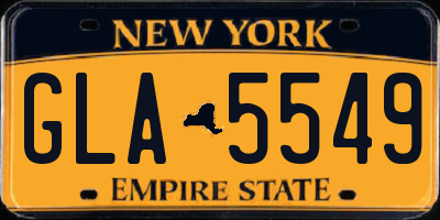 NY license plate GLA5549