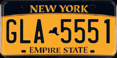 NY license plate GLA5551
