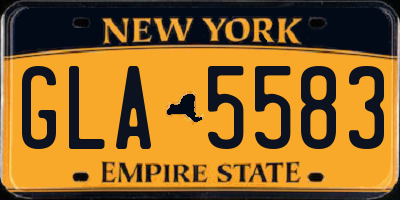 NY license plate GLA5583