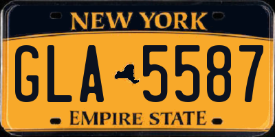 NY license plate GLA5587