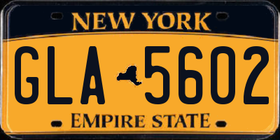 NY license plate GLA5602