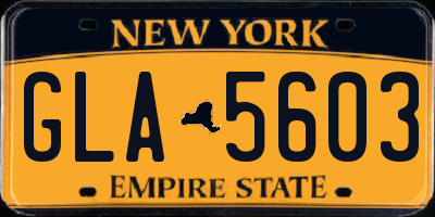 NY license plate GLA5603