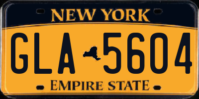 NY license plate GLA5604