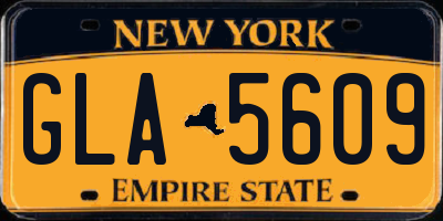 NY license plate GLA5609