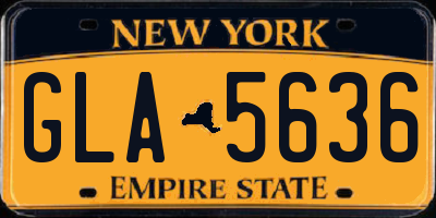 NY license plate GLA5636