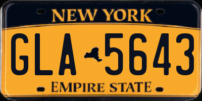 NY license plate GLA5643