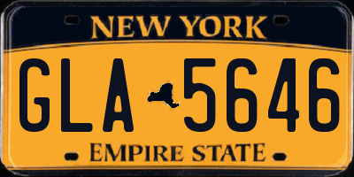 NY license plate GLA5646
