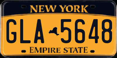 NY license plate GLA5648
