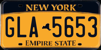 NY license plate GLA5653