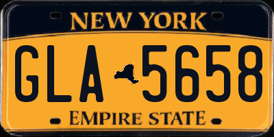 NY license plate GLA5658