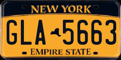 NY license plate GLA5663