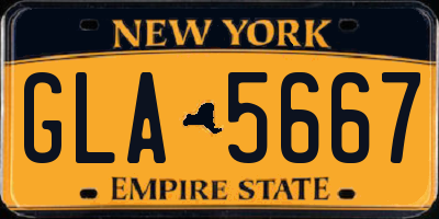 NY license plate GLA5667