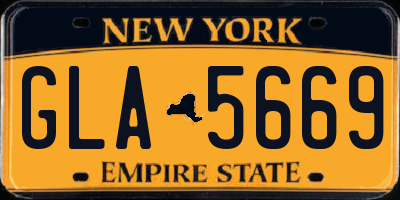 NY license plate GLA5669