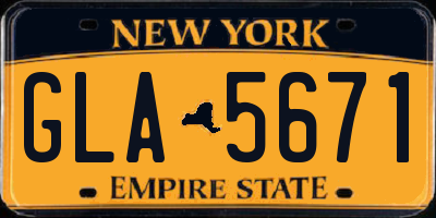 NY license plate GLA5671