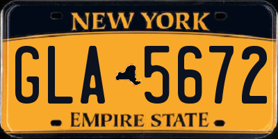 NY license plate GLA5672