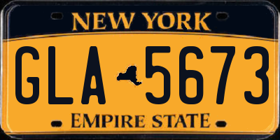 NY license plate GLA5673
