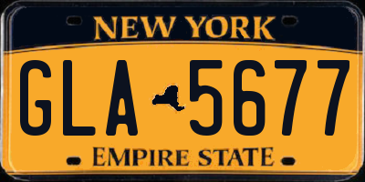 NY license plate GLA5677