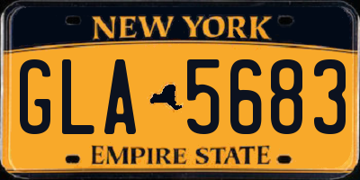 NY license plate GLA5683