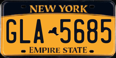 NY license plate GLA5685