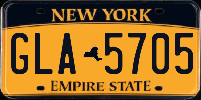 NY license plate GLA5705