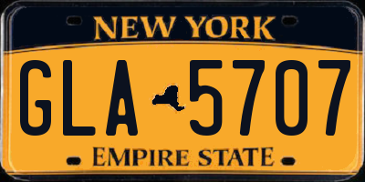 NY license plate GLA5707