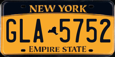 NY license plate GLA5752