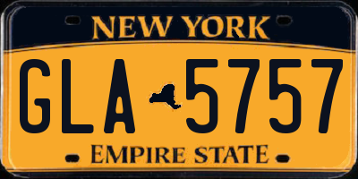 NY license plate GLA5757