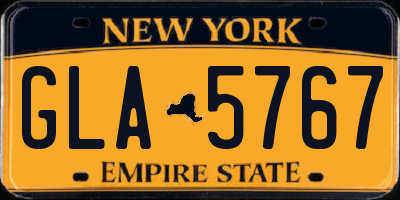 NY license plate GLA5767