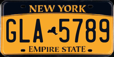 NY license plate GLA5789