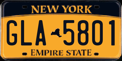 NY license plate GLA5801