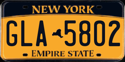 NY license plate GLA5802