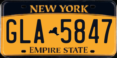 NY license plate GLA5847