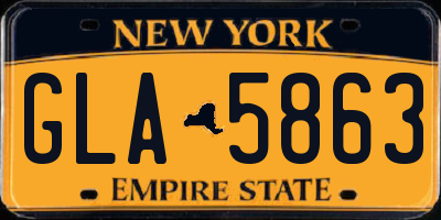 NY license plate GLA5863