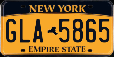NY license plate GLA5865