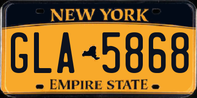 NY license plate GLA5868
