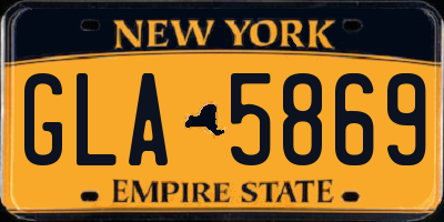 NY license plate GLA5869