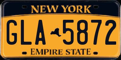 NY license plate GLA5872