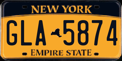 NY license plate GLA5874