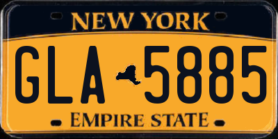 NY license plate GLA5885